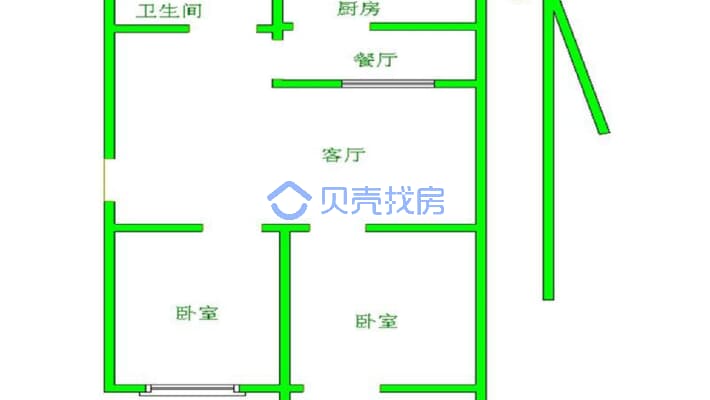 秀兰康欣园南区 2室2厅 南 北-户型图