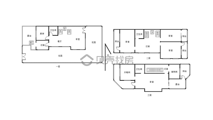 双拼别墅  正江景小区环境干净舒适 适合居住-户型图