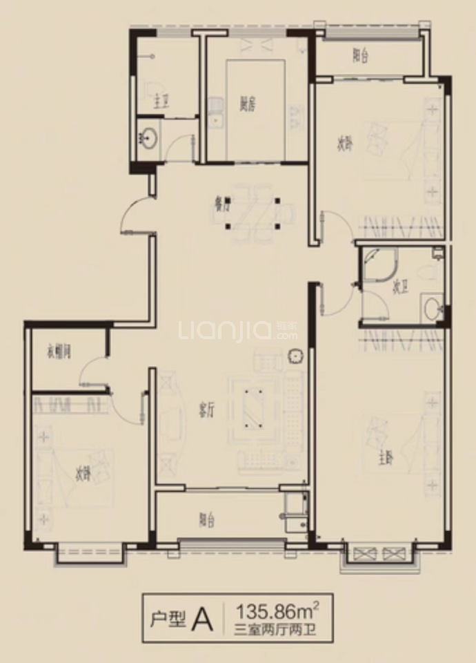 玲珑佳苑--建面 135.86m²