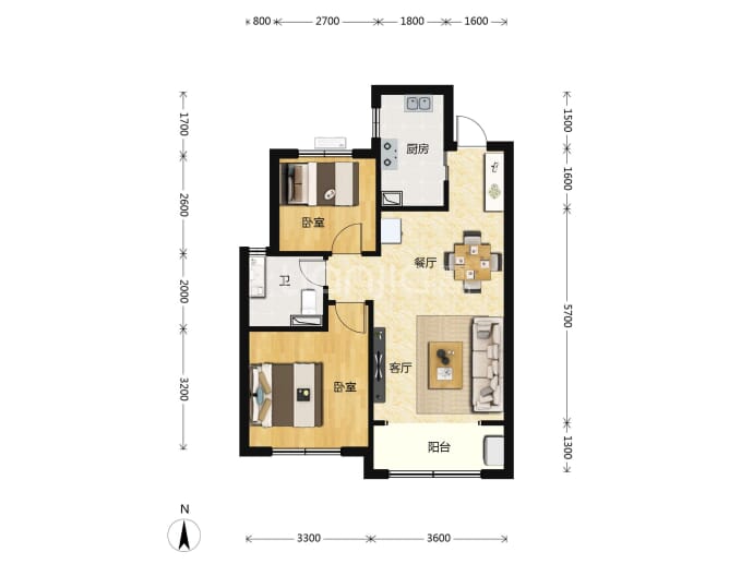 恒扬·公园8号--建面 82m²