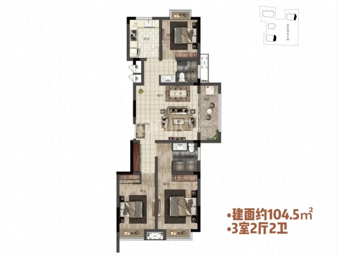 荣景苑--建面 104.5m²