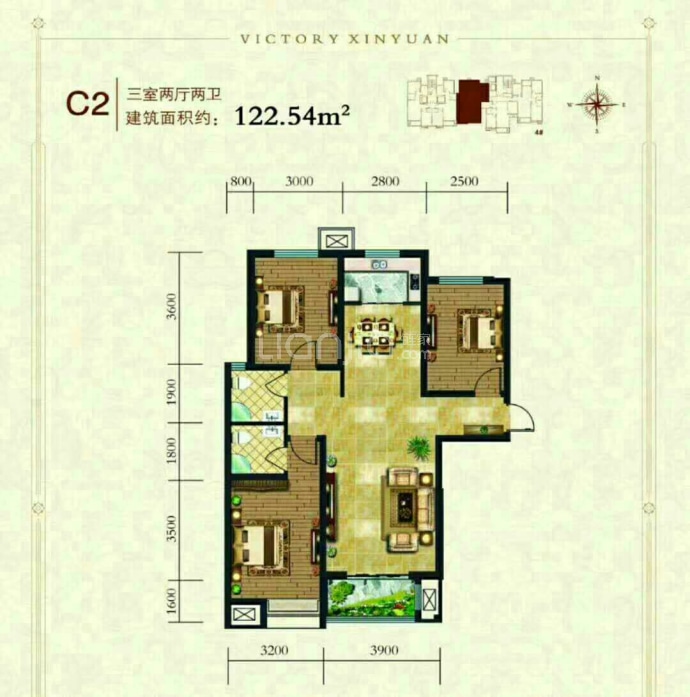 胜利馨苑--建面 122.54m²