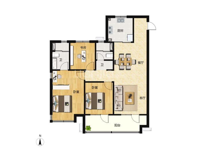 北岸雅居--建面 119m²