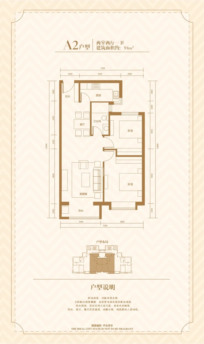 晟嘉理想湾--建面 94m²