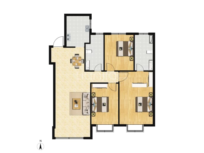 宝烨佳苑--建面 125.35m²