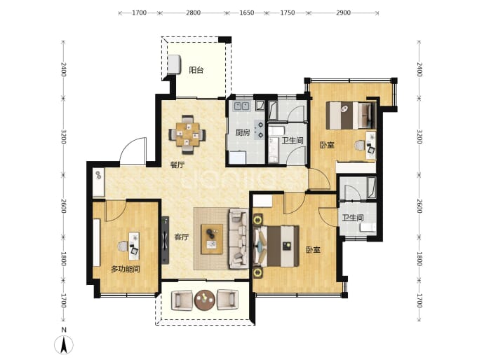 宝安·江东豪庭--建面 107.35m²