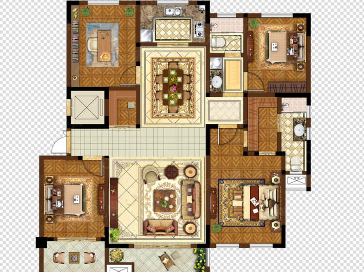 元正康郡4室2厅2卫户型图
