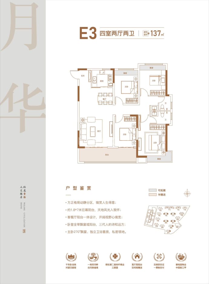 南阳花漾美郡4室2厅2卫户型图