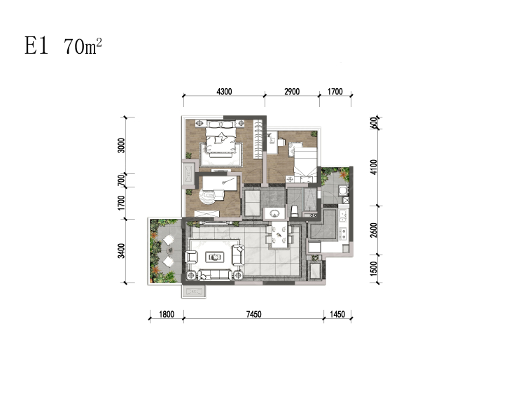 恒邦天府中心城3室2厅1卫户型图