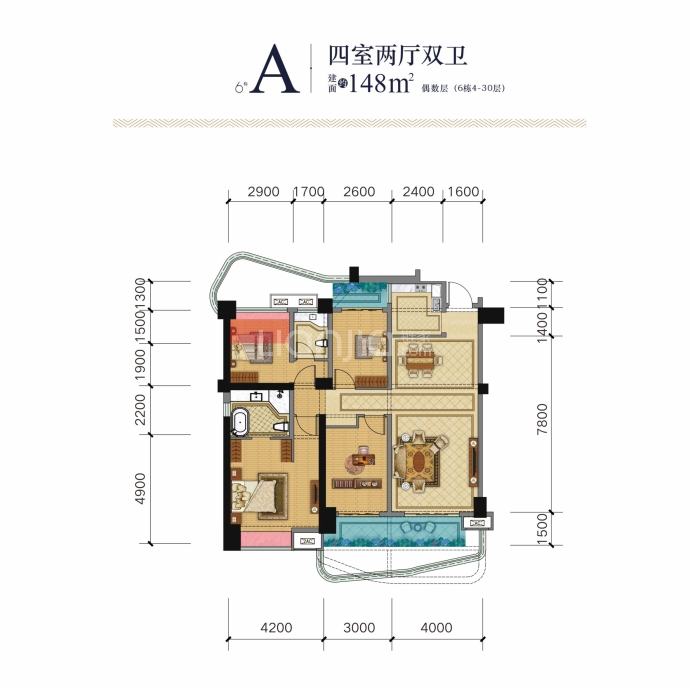 邛海1号院--建面 148m²