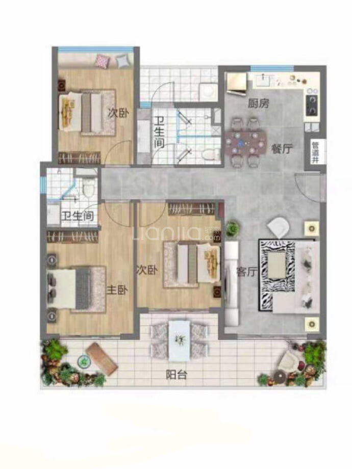 首创禧悦湾--建面 103m²