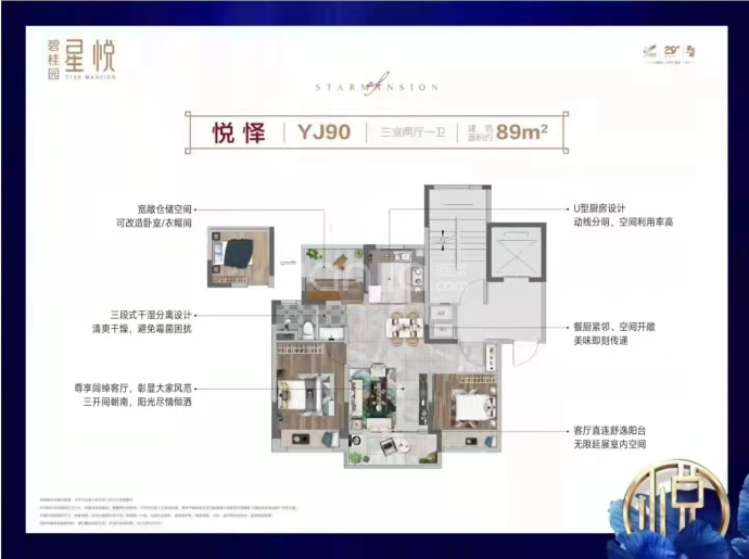 碧桂园星悦--建面 89m²