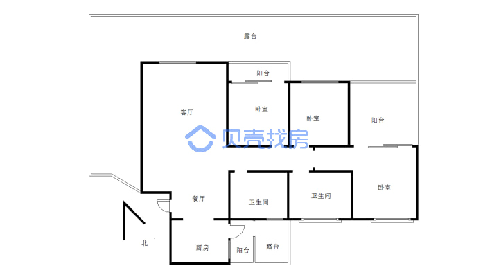 今日家园 3室2厅 南-户型图