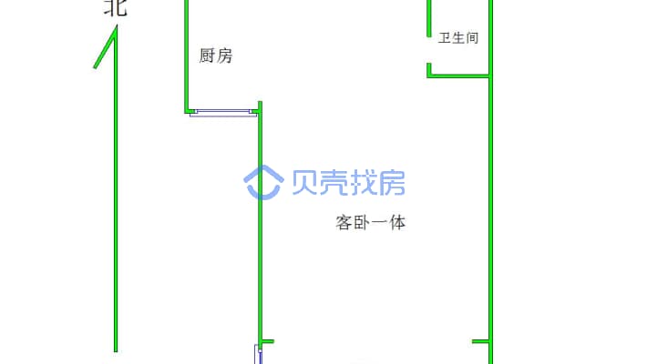 阳光水岸 1室1厅 南-户型图