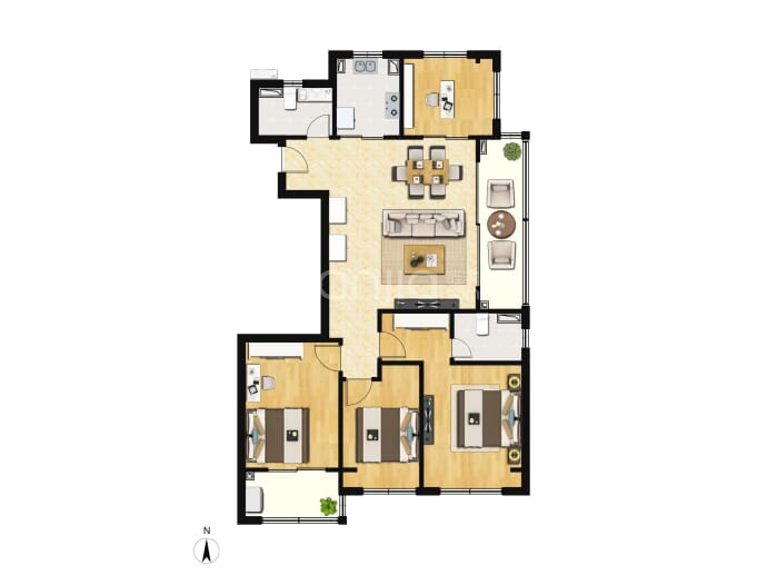 建发天悦云庐4室2厅2卫户型图