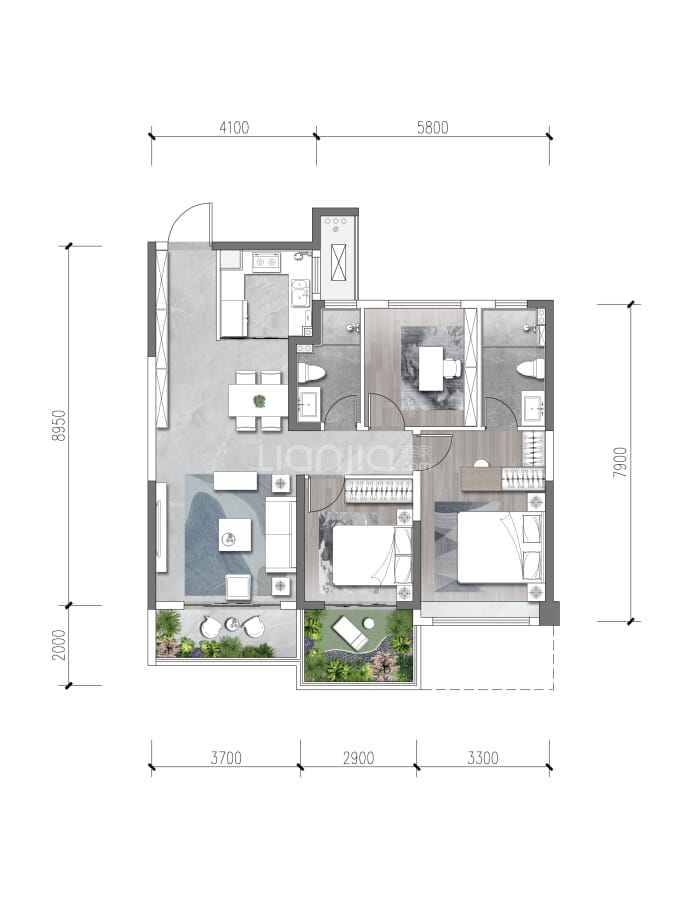 鸿瑞新玺--建面 108m²