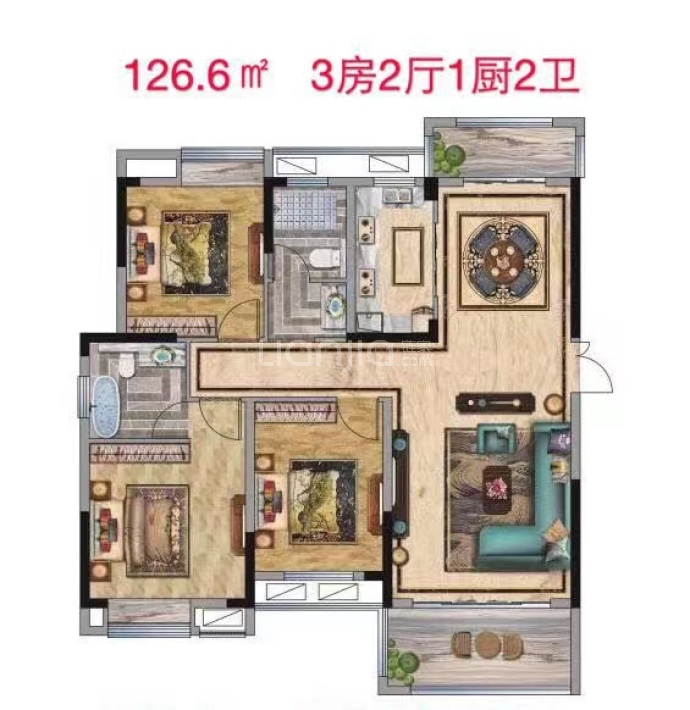 泽盛·江山里--建面 126.6m²