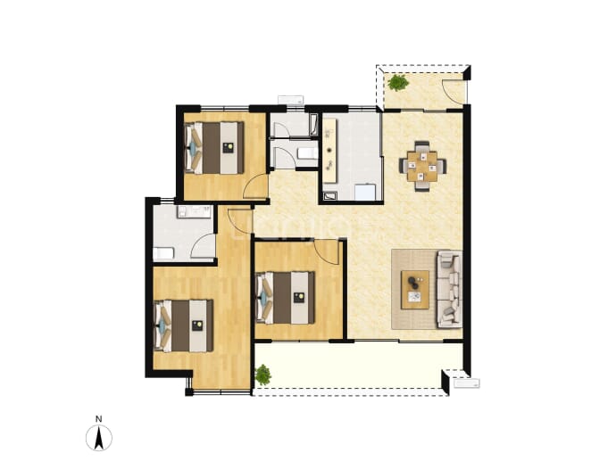 十里春风--建面 110m²