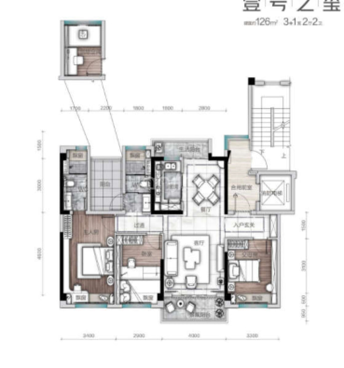 碧桂园华发海湾壹号--建面 126m²