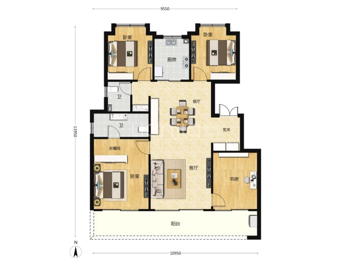 福星惠誉铂雅府--建面 138m²