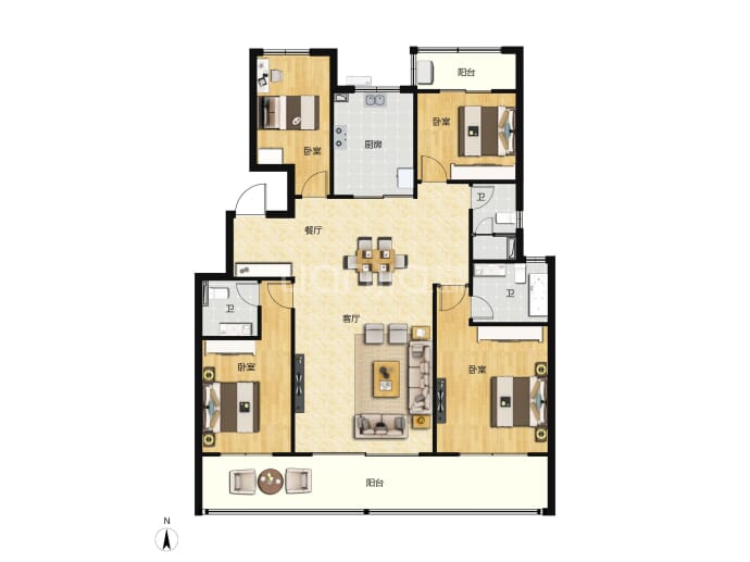 长房岭秀时代--建面 163m²