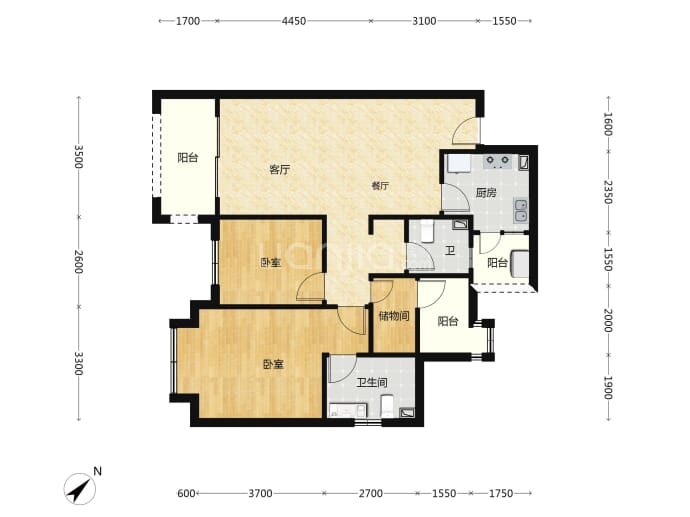 坚美园--建面 95m²