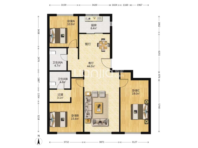 万通金府国际--建面 150m²