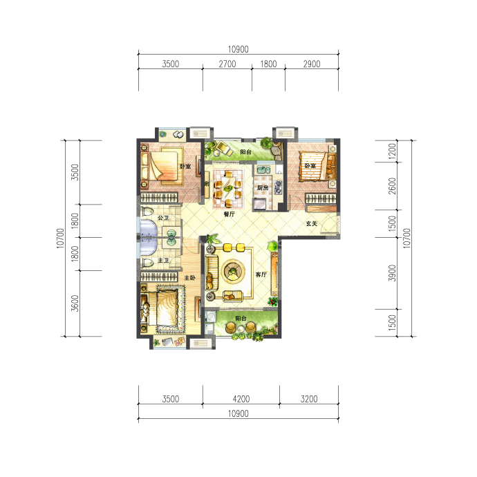 夏商水岸名都--建面 119.15m²