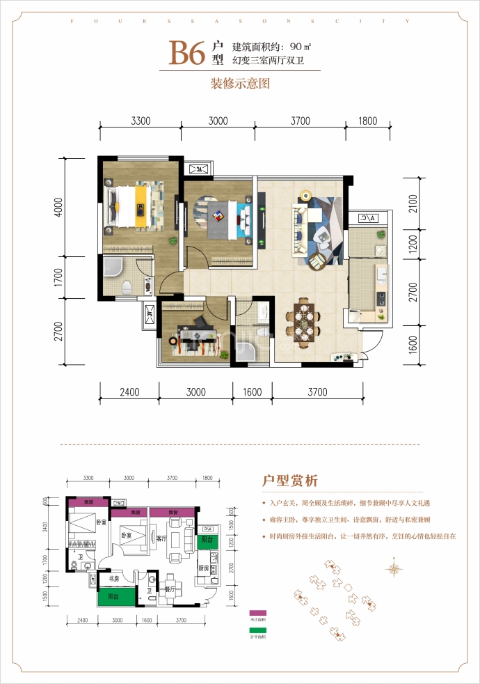容邦柏润四季城--建面 90m²