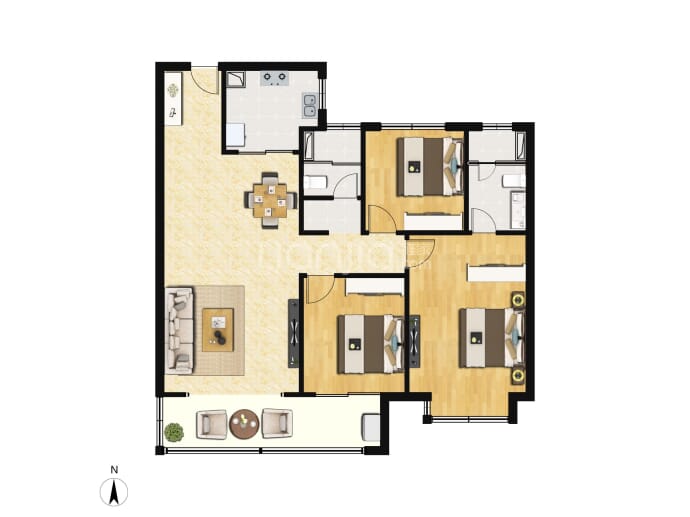 中铁·壹号峯景--建面 113m²