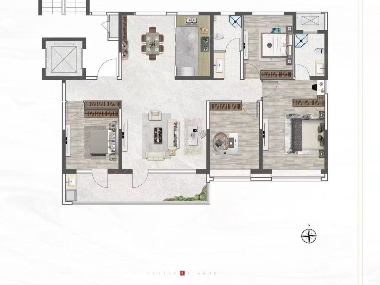 城投煦境天合4室2厅2卫户型图