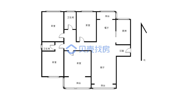 精装修 大四房 电梯房 中间楼层 有证可按揭-户型图