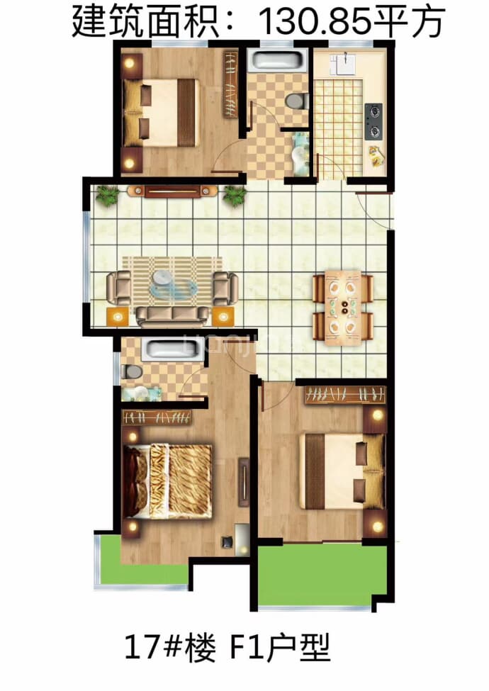 曹县三利御园--建面 130.85m²