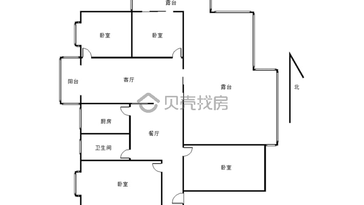 锦绣山庄，带平台，精装修，关门卖3房两厅两卫-户型图