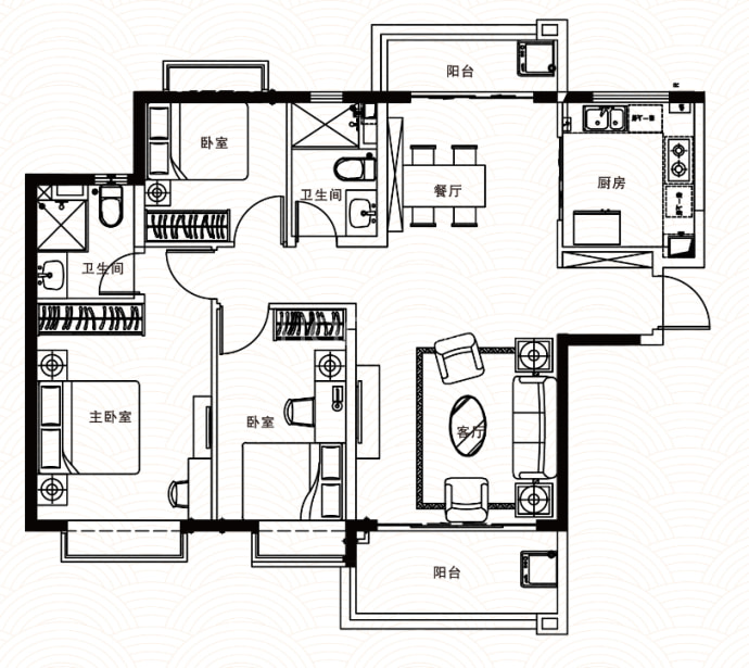 恒大江湾--建面 129.63m²