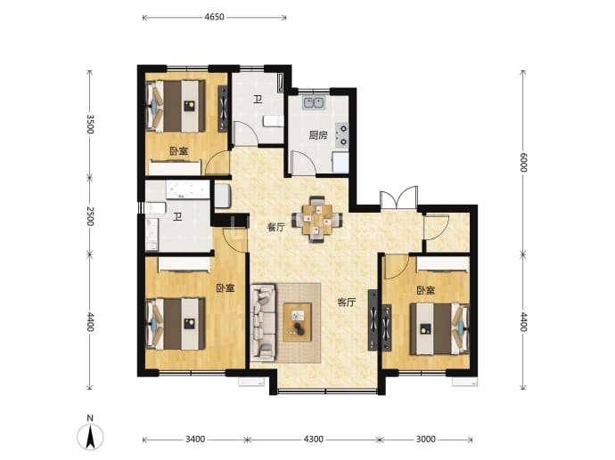 广泽九溪红府--建面 115m²