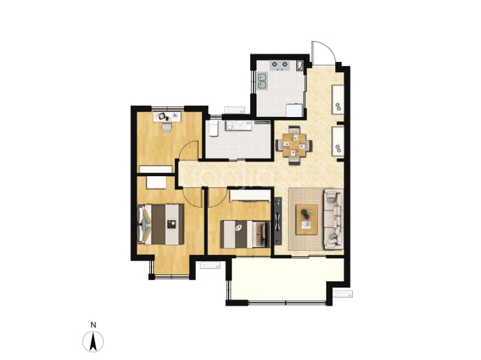 佳源公园一号--建面 89m²