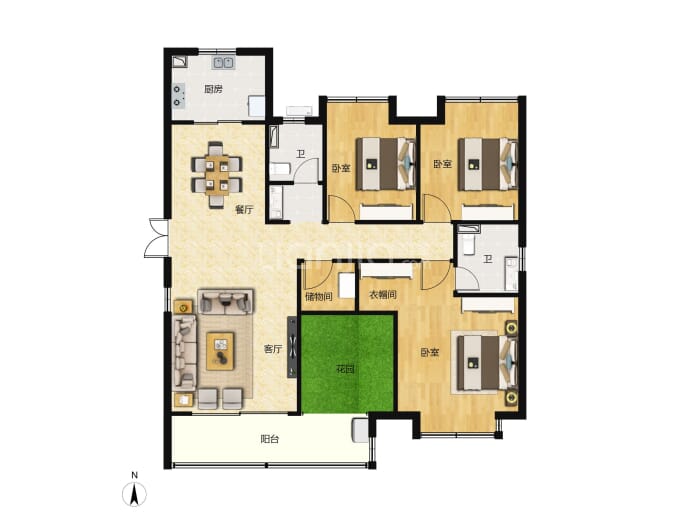 国欣云境府--建面 143m²