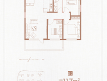 山海大象德济万家3室2厅1卫户型图