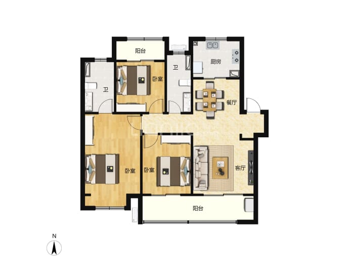 正弘新城--建面 122m²