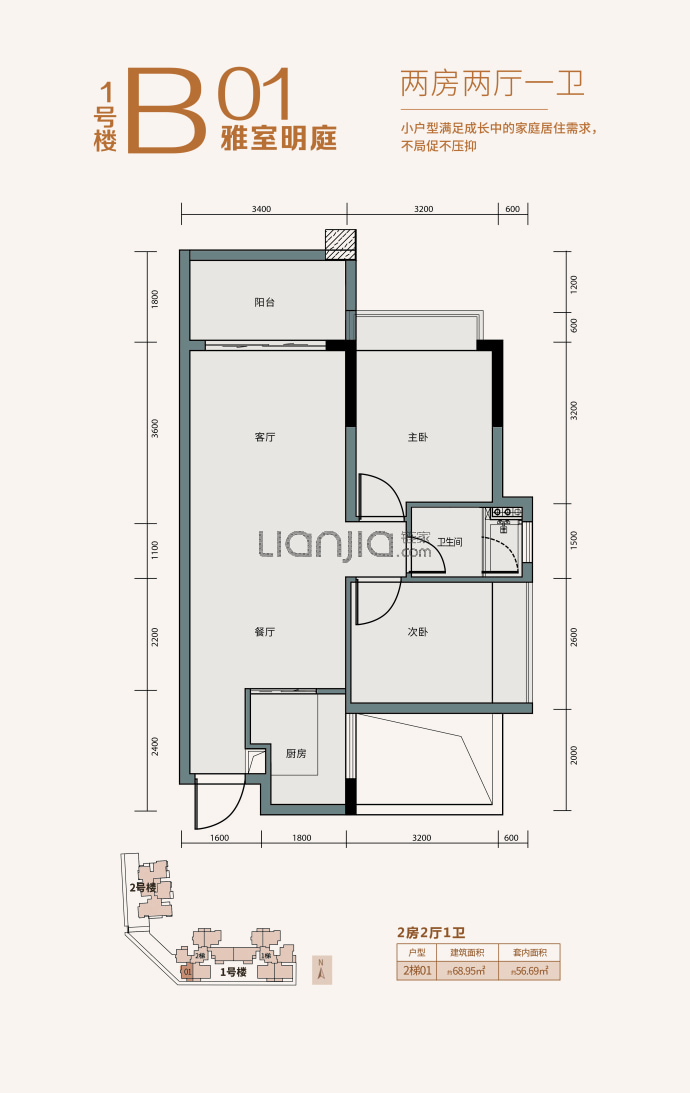 康怡翰林雅筑--建面 68.95m²