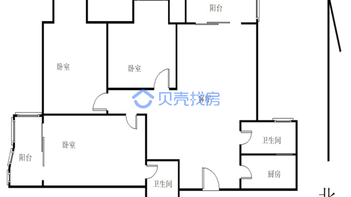 内环双地铁口 沙湖旁 三房两卫 高楼层 低单价-户型图