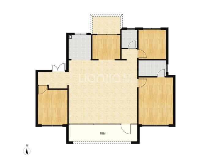 中电建国颂天青4室2厅2卫户型图