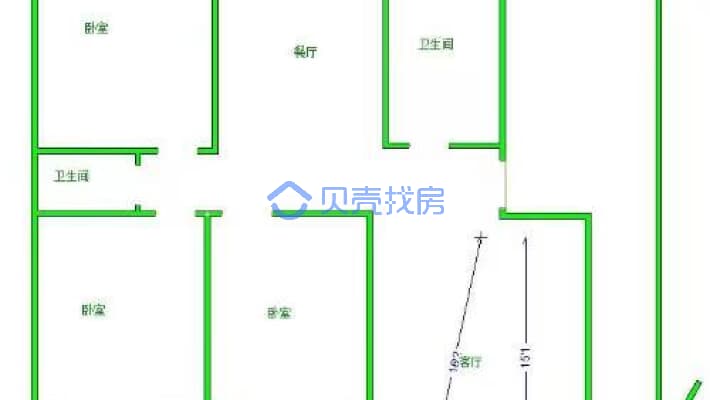 国寿家园 3室2厅 南 北-户型图