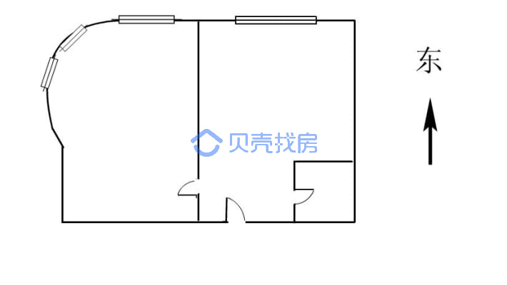 两室一厅 空间够大  独立两室 客厅有窗户-户型图