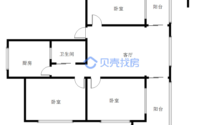 三小对 步梯2楼边户 大三室单价低-户型图