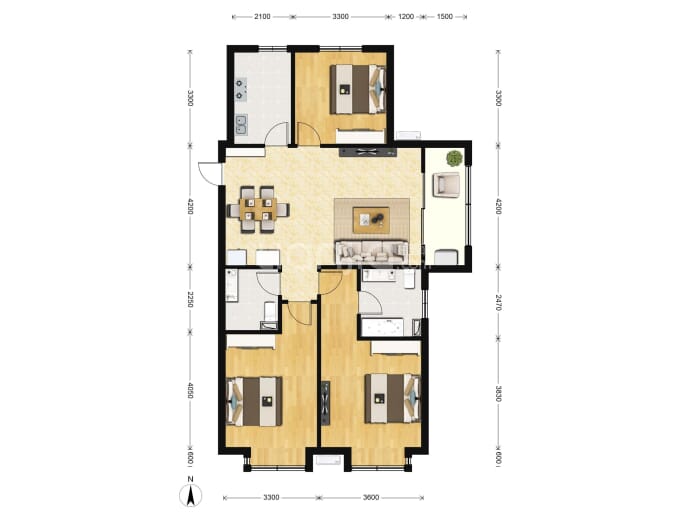 兴业西部新区--建面 129.42m²