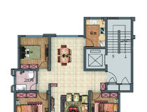 蓝湾雅园3室2厅1卫户型图