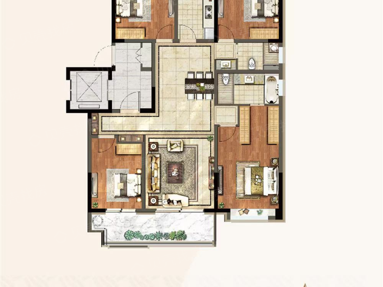 浮来春文澜院4室2厅2卫户型图