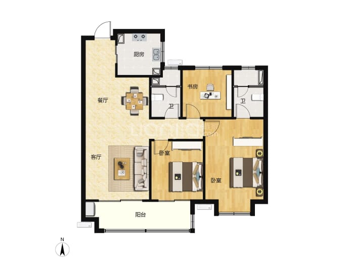 世茂云锦--建面 110m²